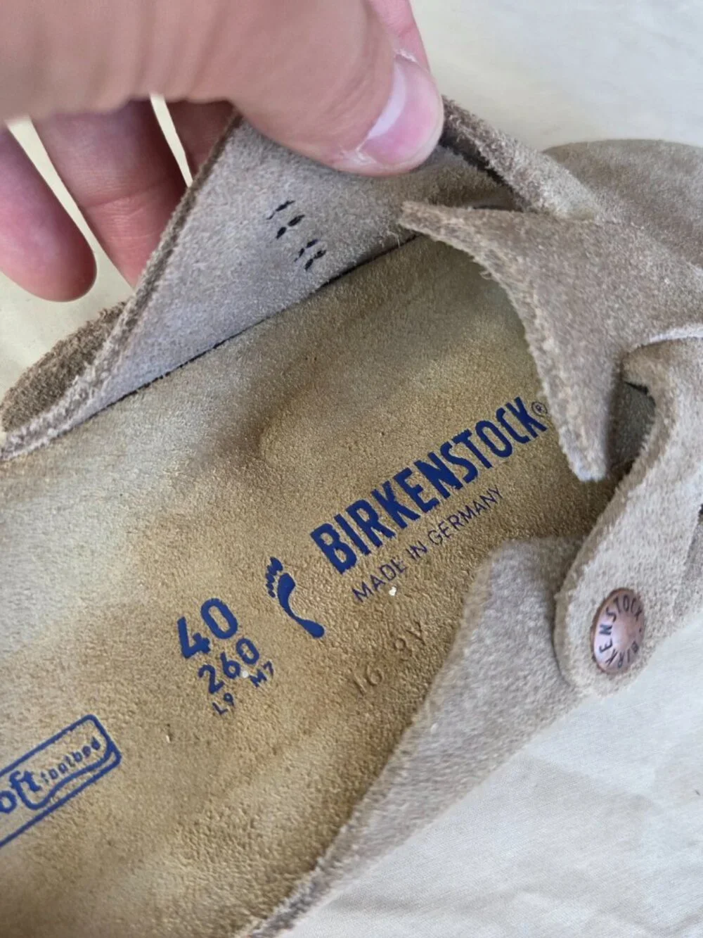 Birkenstock - Women's  Boston Clogs Taupe Suede Size 40 - Picture 13 of 13